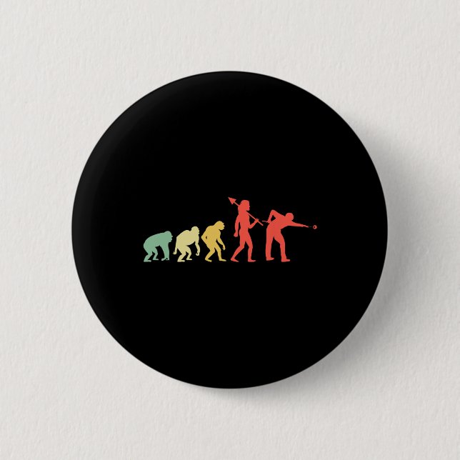 Evolution Rack Pool Billiard Player Billiards Cue  6 Cm Round Badge (Front)