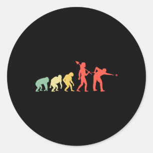 Evolution Rack Pool Billiard Player Billiards Cue Classic Round Sticker