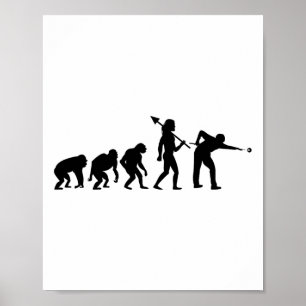 Evolution Rack Pool Billiard Player Billiards Cue  Poster