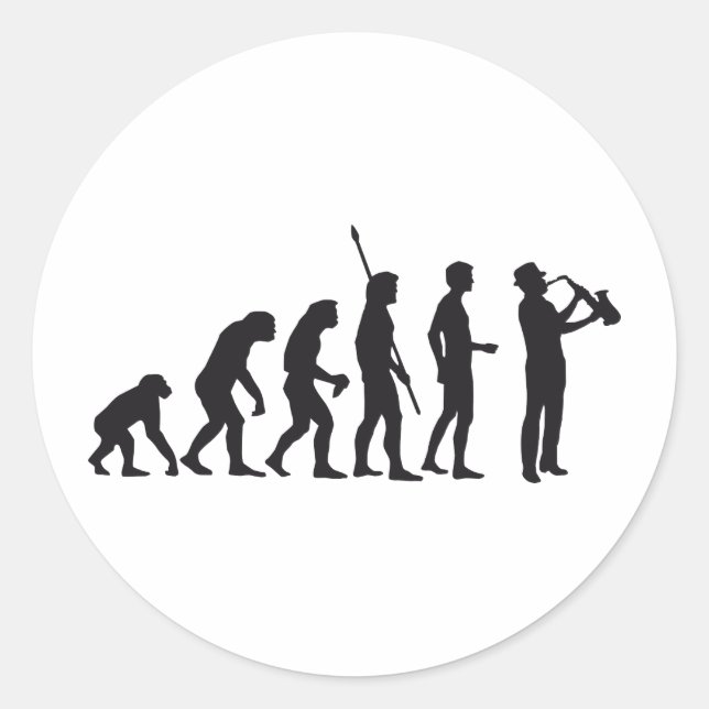 Evolution saxophon classic round sticker (Front)