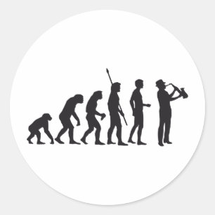 Evolution saxophon classic round sticker