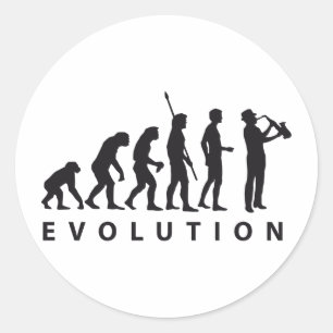 evolution saxophon classic round sticker