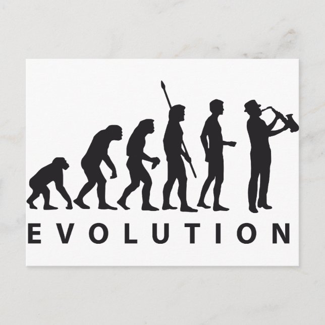 evolution saxophon postcard (Front)