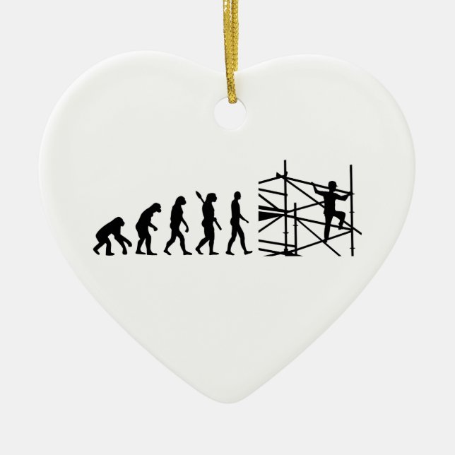 Evolution scaffolder ceramic tree decoration (Front)