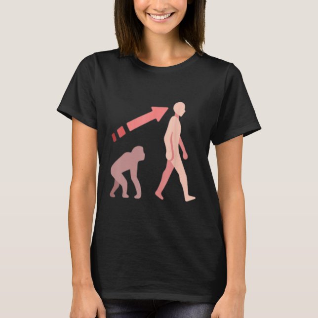 Evolution science human man ape monkey history nat T-Shirt (Front)