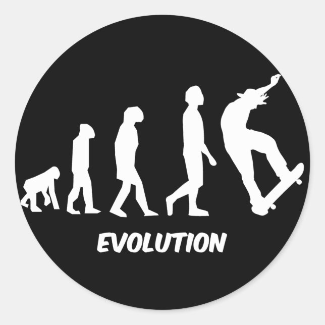 Evolution Skateboarding Classic Round Sticker (Front)
