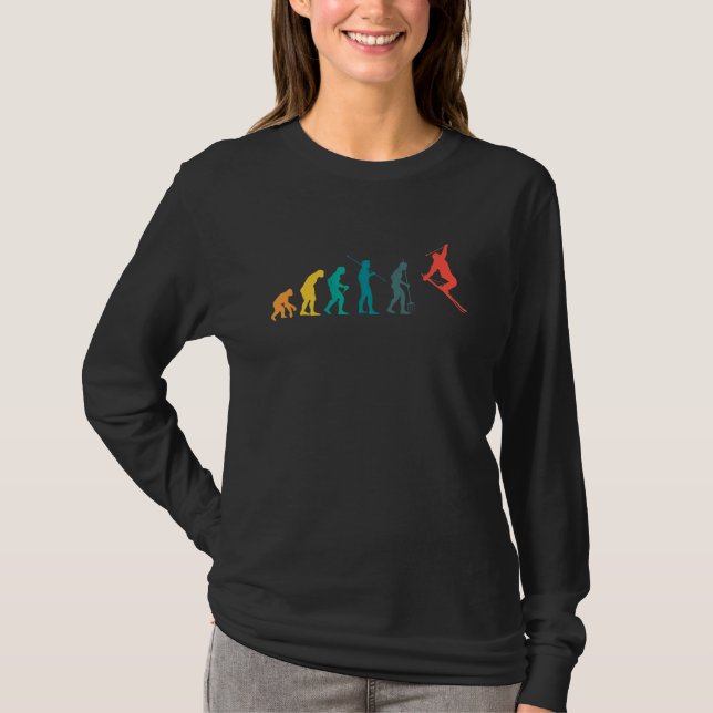 Evolution Skiing Skier T-Shirt (Front)