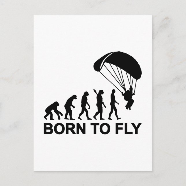 Evolution Skydiving born to fly Postcard (Front)