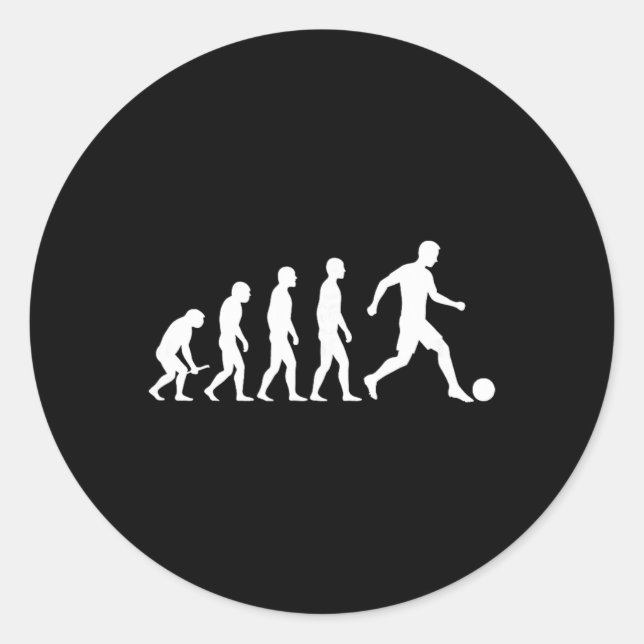 Evolution Soccer Shirt Funny Evolution Design Socc Classic Round Sticker (Front)