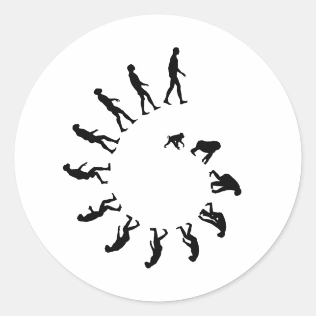 Evolution Spiral Classic Round Sticker (Front)
