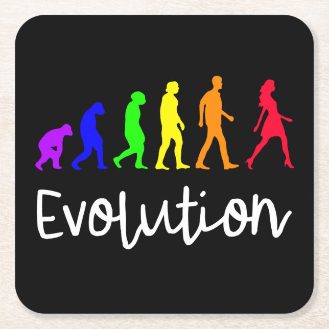 Evolution Square Paper Coaster (Front)