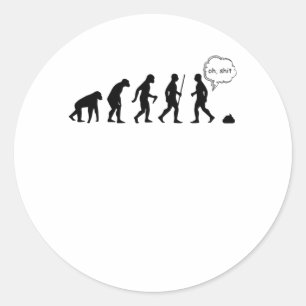 Evolution Stop Following Me Funny Saying Classic Round Sticker