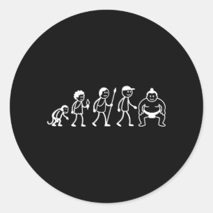 Evolution Sumo-Wrestling Martial Arts Sumotori Classic Round Sticker