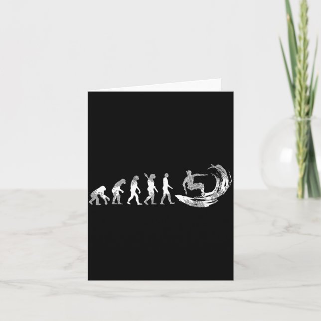 Evolution Surfer Surfing Surfboarding Surf Board Card (Front)