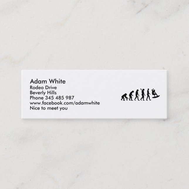 Evolution surfing mini business card (Front)