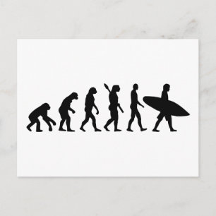 Evolution surfing surf board postcard