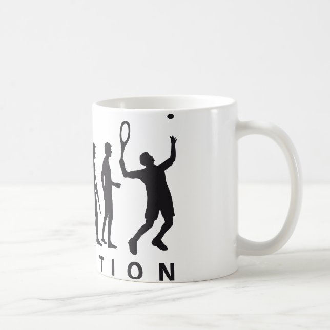 evolution tennis coffee mug (Right)