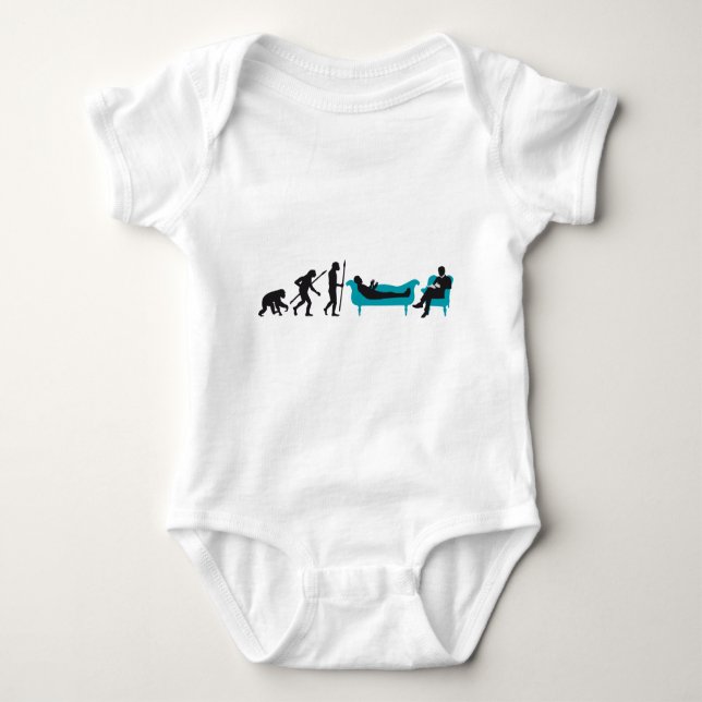 Evolution Therapist Psychologist Baby Bodysuit (Front)