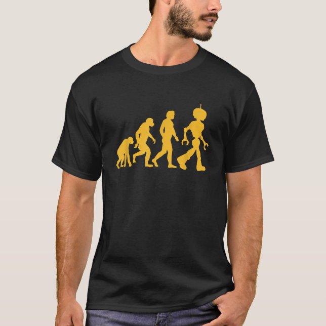 Evolution to Robot Funny Science Nerd  T-Shirt (Front)