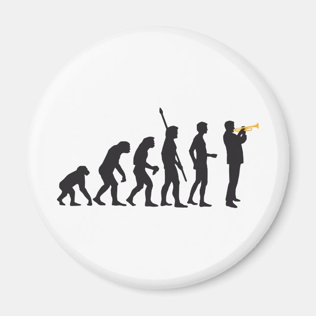 evolution trumpet player magnet (Front)