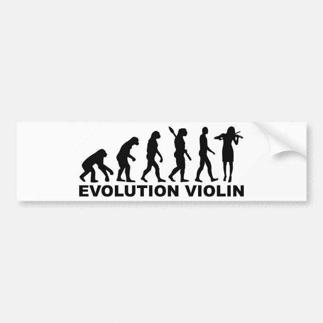 Evolution violin bumper sticker (Front)