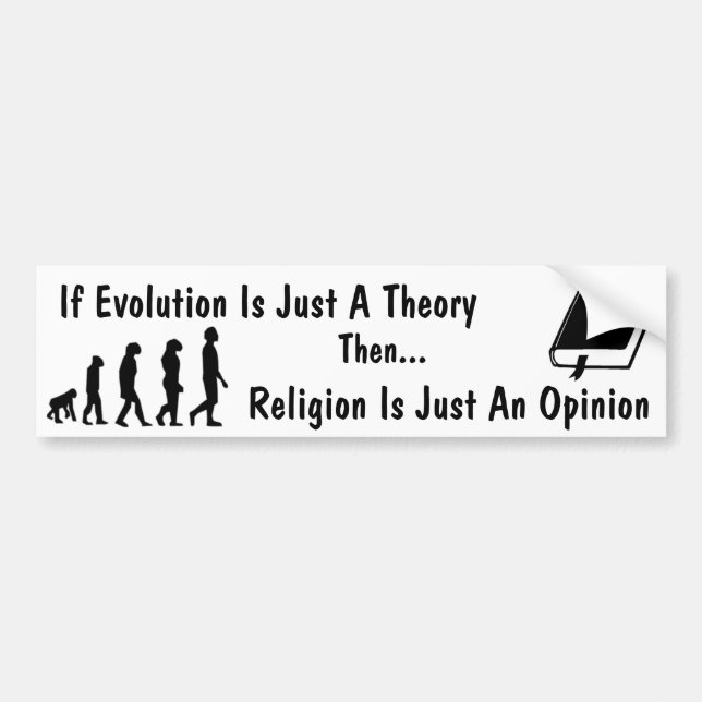Evolution vs Religion Bumper Sticker (Front)