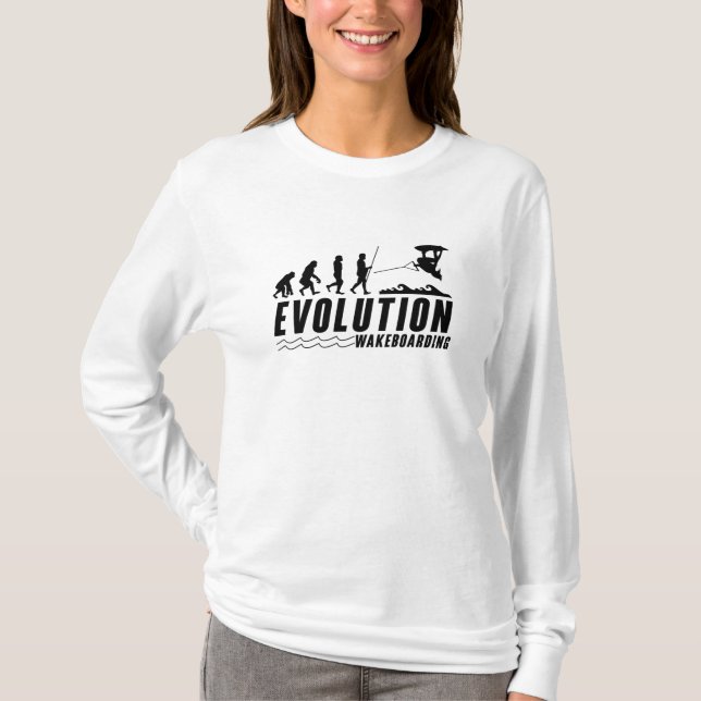 Evolution Wakeboard Wake Wakeboarding Wakeboarder T-Shirt (Front)