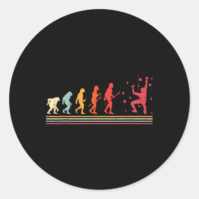 Evolution Wall Climbing Bouldering Indoor Climber  Classic Round Sticker (Front)