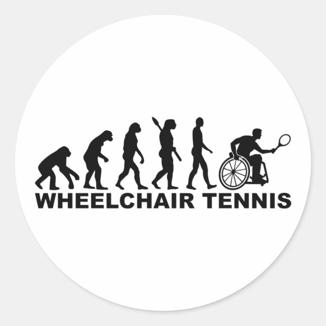 Evolution wheelchair tennis classic round sticker (Front)