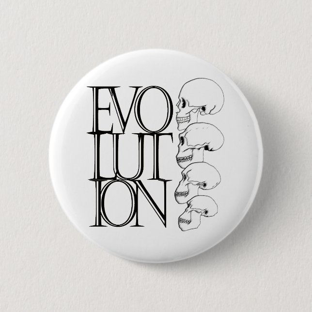 Evolution (White) 6 Cm Round Badge (Front)