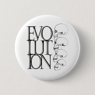 Evolution (White) 6 Cm Round Badge