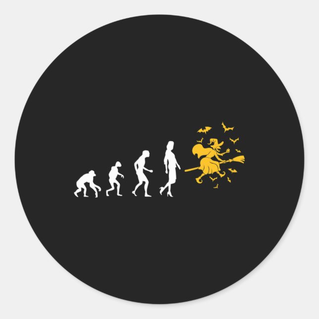 Evolution Witch  Classic Round Sticker (Front)