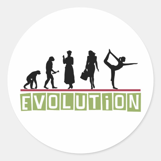 Evolution Yoga Classic Round Sticker (Front)