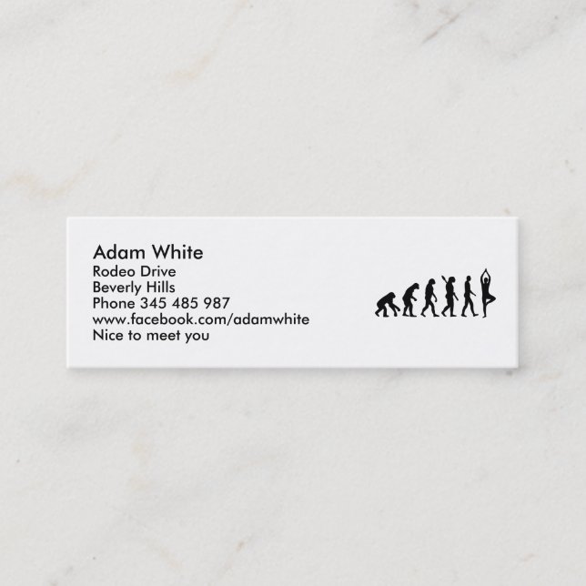 Evolution Yoga Mini Business Card (Front)