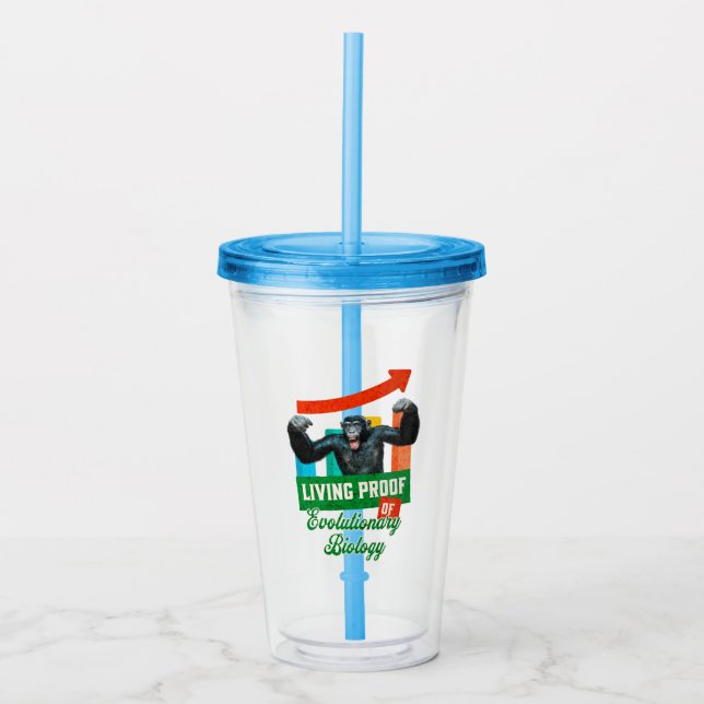 Evolutionary Biology Primate Humour Acrylic Tumbler (Front)
