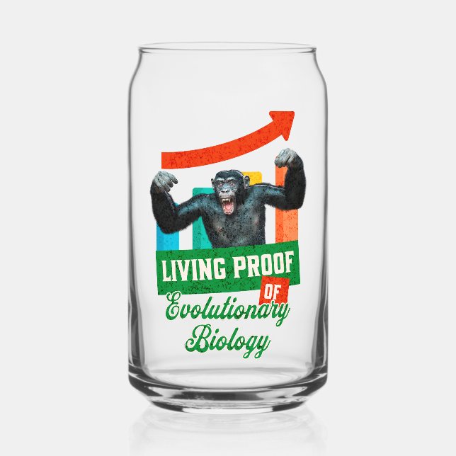 Evolutionary Biology Primate Humour Can Glass (Front)