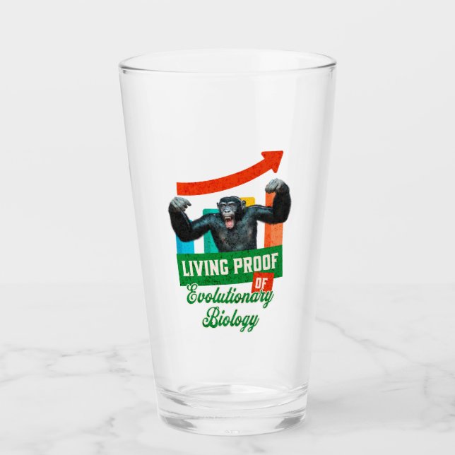 Evolutionary Biology Primate Humour Glass (Front)