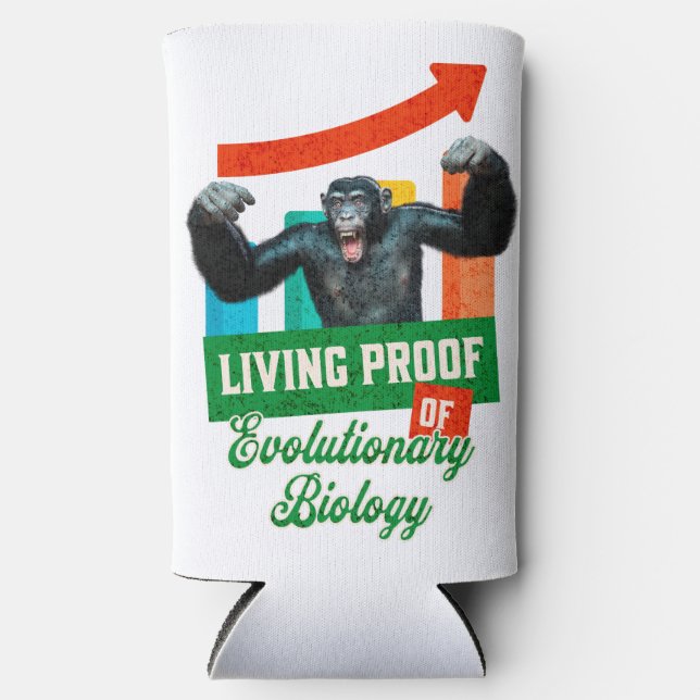 Evolutionary Biology Primate Humour Seltzer Can Cooler (Front)