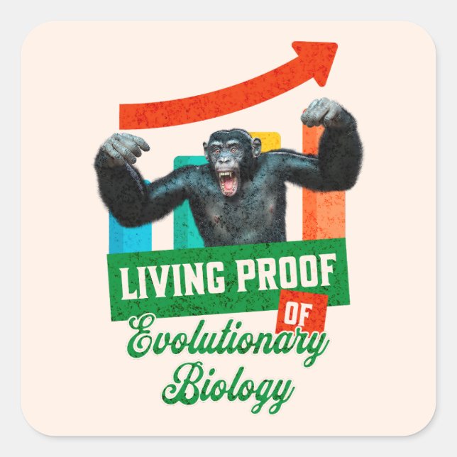 Evolutionary Biology Primate Humour Square Sticker (Front)