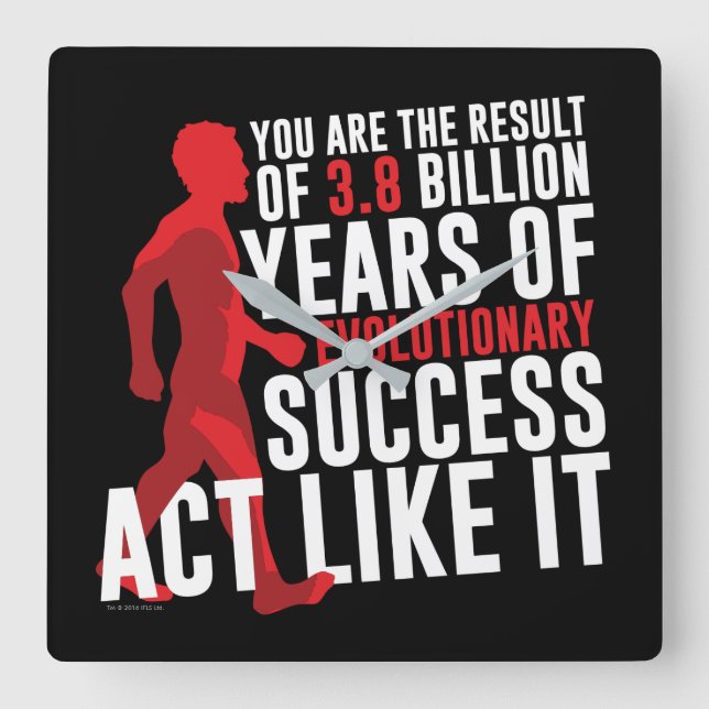 Evolutionary Success Square Wall Clock (Front)