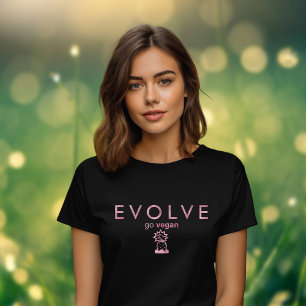 Evolve, Go Vegan, Pink Foil Activism T-Shirt