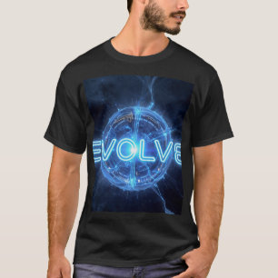 EVOLVE Neon Blue Digital Sphere T-Shirt Tech Evo