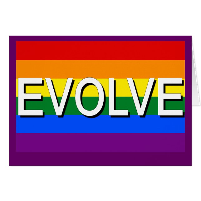 EVOLVE with Gay Pride Flag for Gay Rights (Front Horizontal)