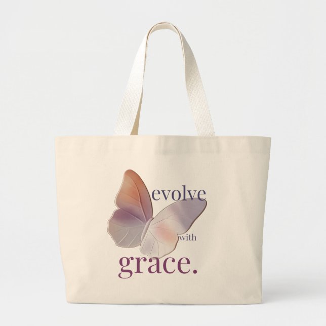 Evolve with Grace Themed Large Tote Bag (Front)
