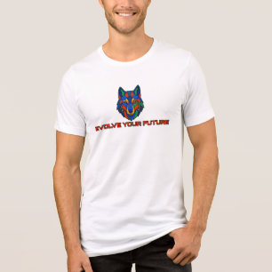 Evolve Your Future Cybernetic Geometric Wolf Graph Tri-Blend Shirt