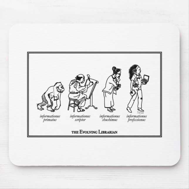 Evolving librarian mouse pad. pad (Front)