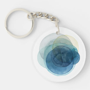 Evolving Planets - Watercolor Circles Key Ring