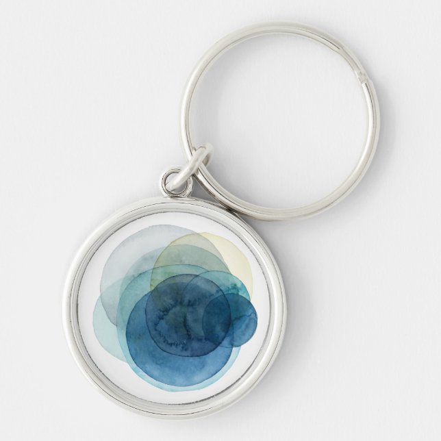 Evolving Planets - Watercolor Circles Key Ring (Front)