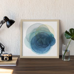 Evolving Planets - Watercolor Circles Poster<br><div class="desc">Evolving Planets I by Grace Popp. Watercolor circles create planet-like shapes that overlap to reveal beautiful variations of blue and teal.</div>
