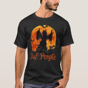 Ew People Black Cat Bat Wings Halloween 2 T-Shirt
